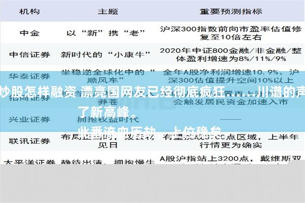 信任的炒股怎样融资 漂亮国网友已经彻底疯狂……川谱的声望达到了新高峰。
此番流血历劫，上位稳矣。