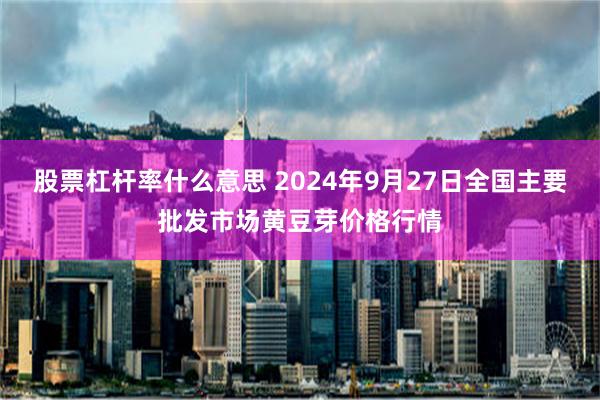 股票杠杆率什么意思 2024年9月27日全国主要批发市场黄豆芽价格行情